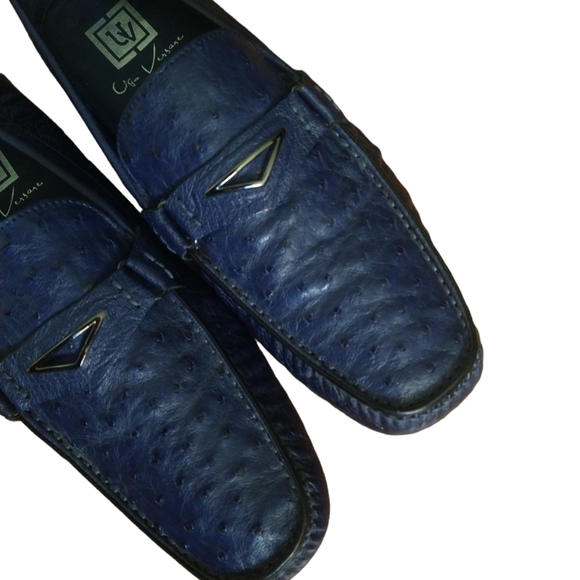 Men\'s Uga Vasare Drake Full Ostrich leather dark blue Slip on loafers main image 6
